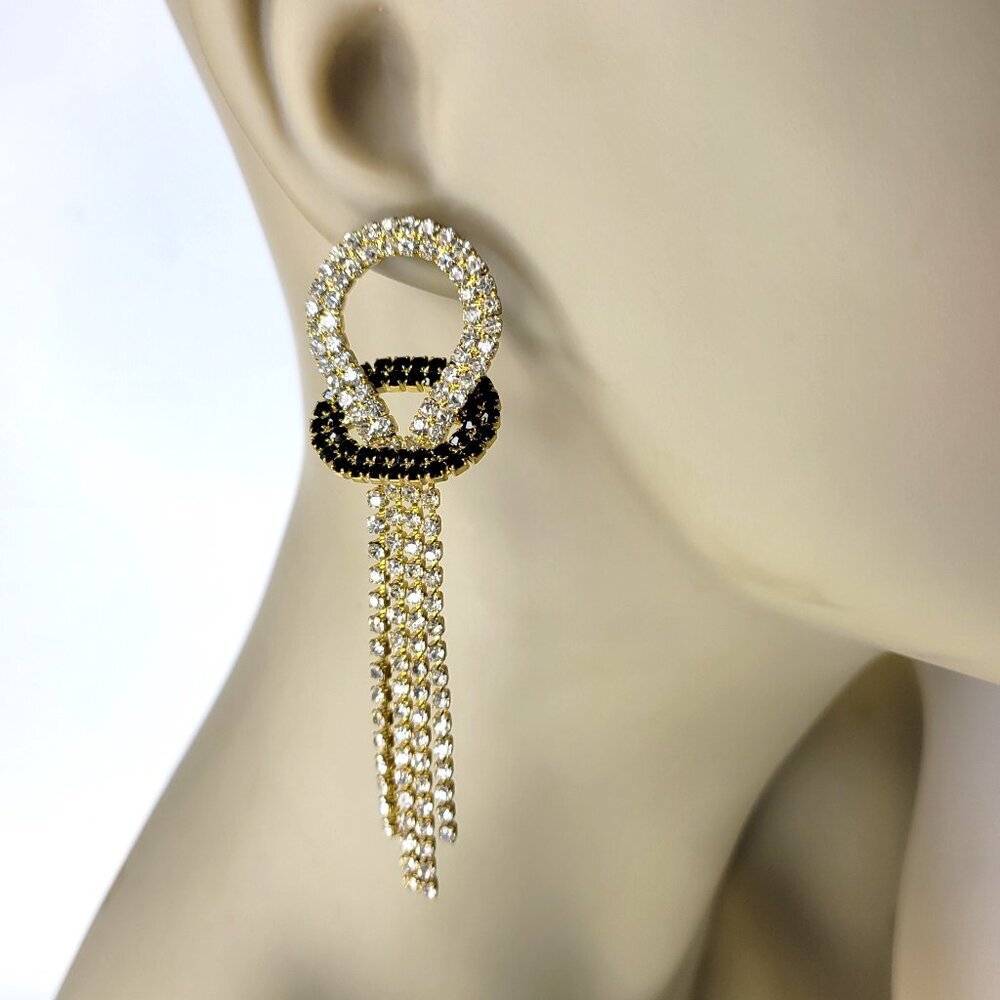 Chandelier Crystal and Gold Earrings